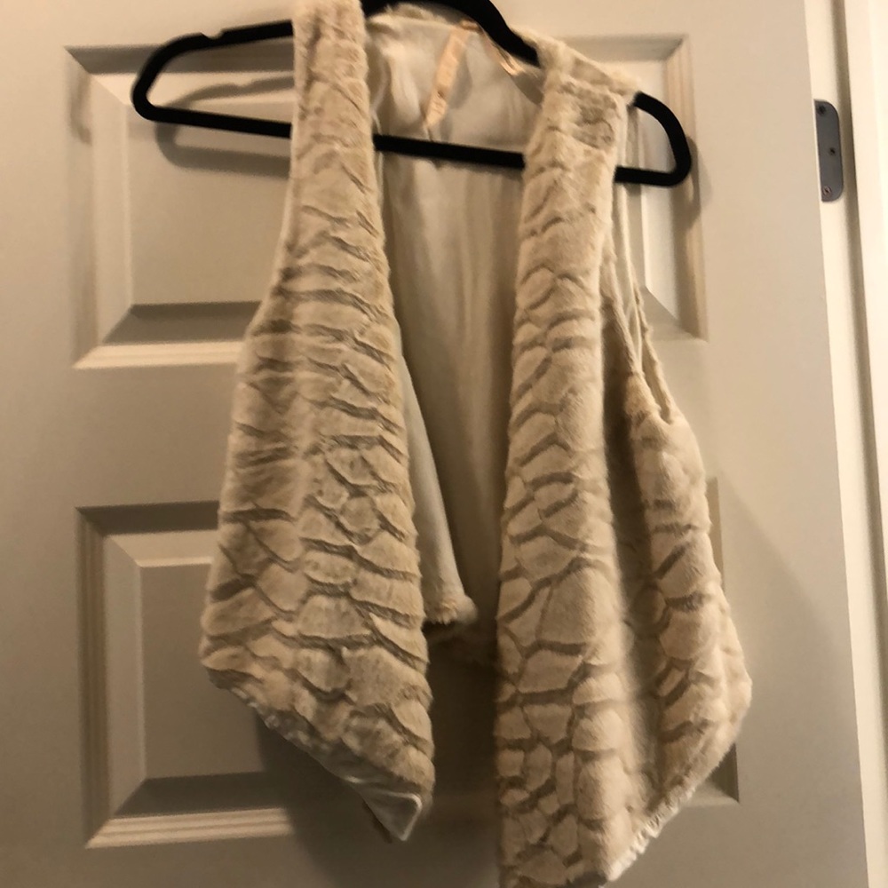 Cream fur vest